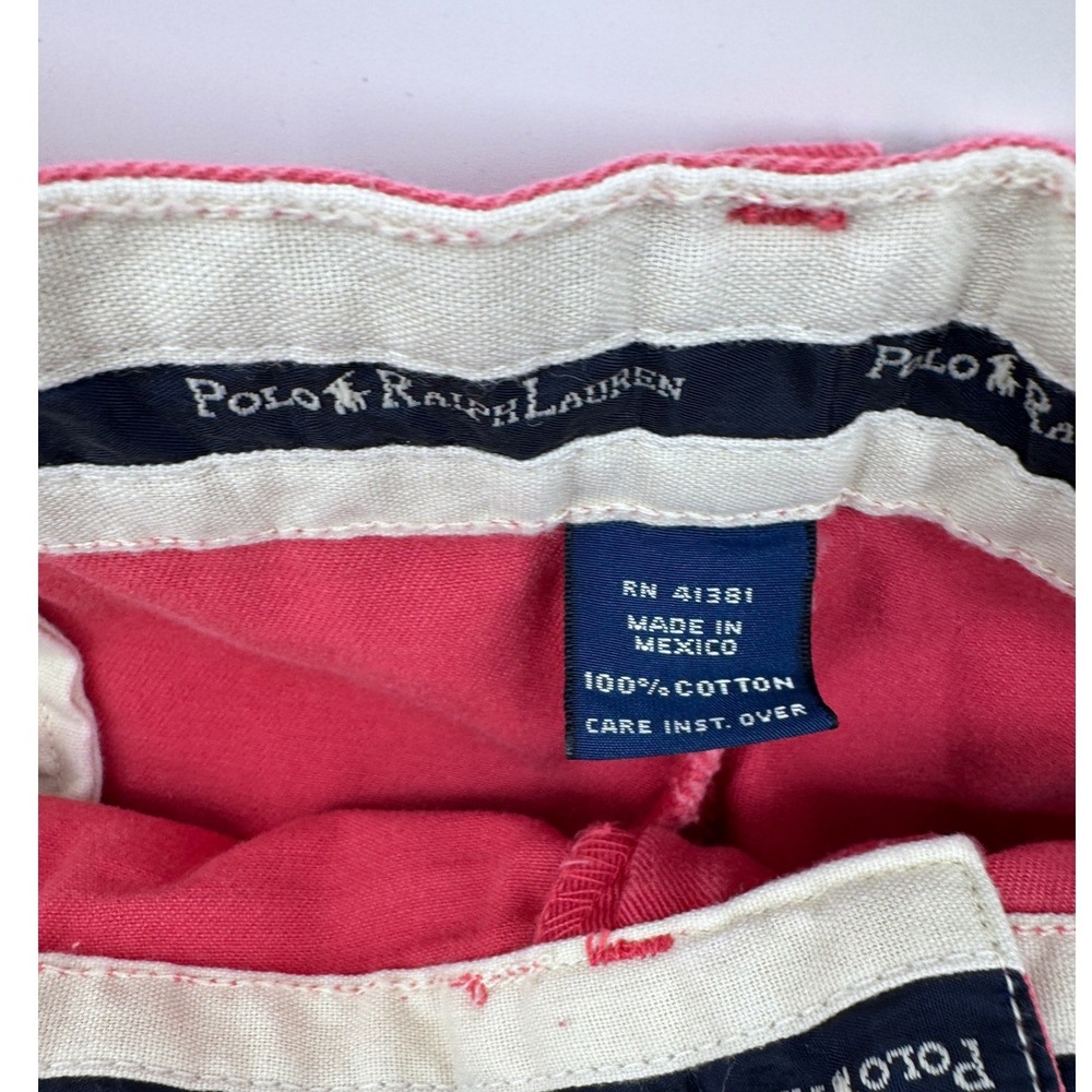 Polo Ralph Lauren Chino Shorts Mens 36  Coral  Pleated Cotton Classic - Picture 2 of 10